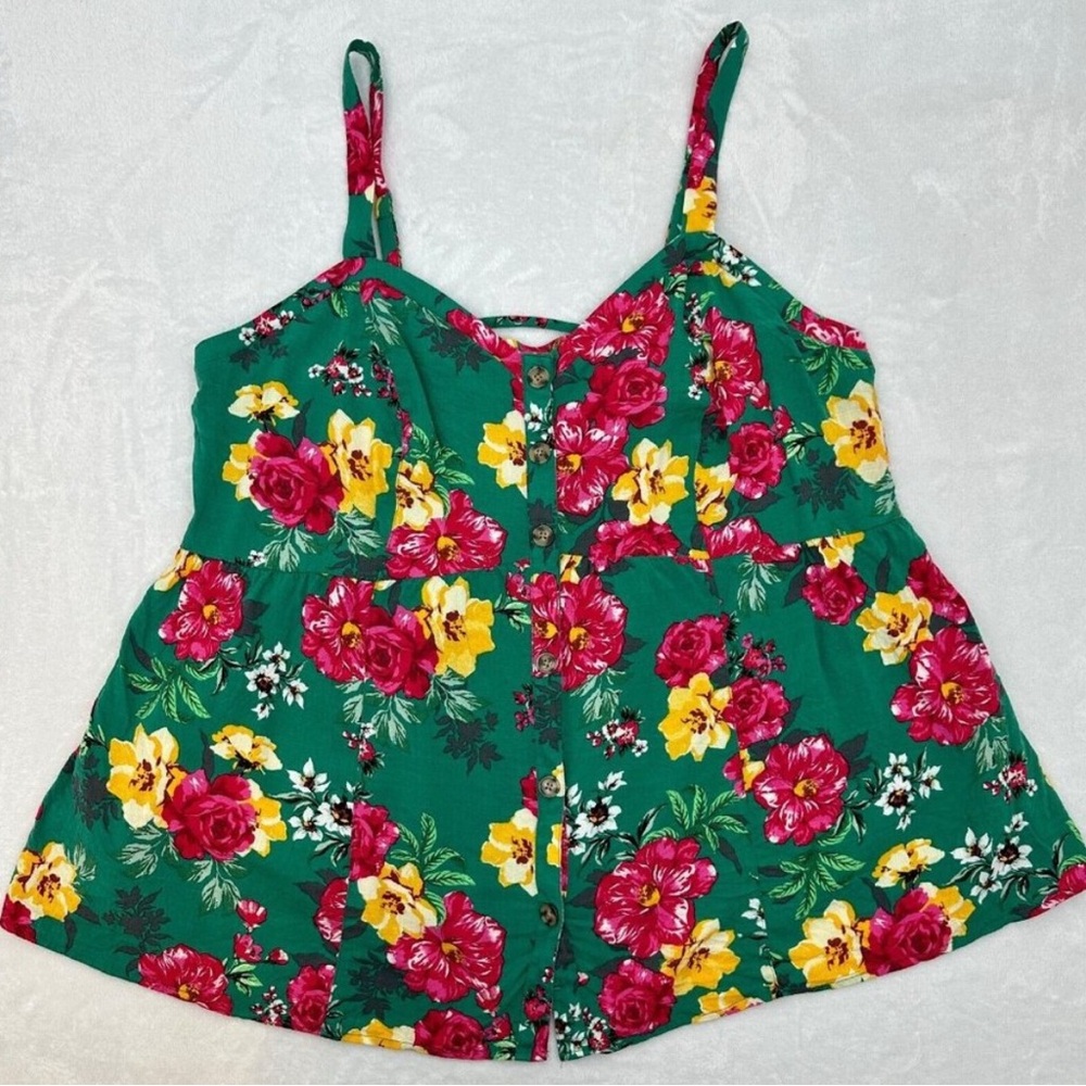 Torrid Red and Yellow Sleeveless Spaghetti Strap Tank Top
